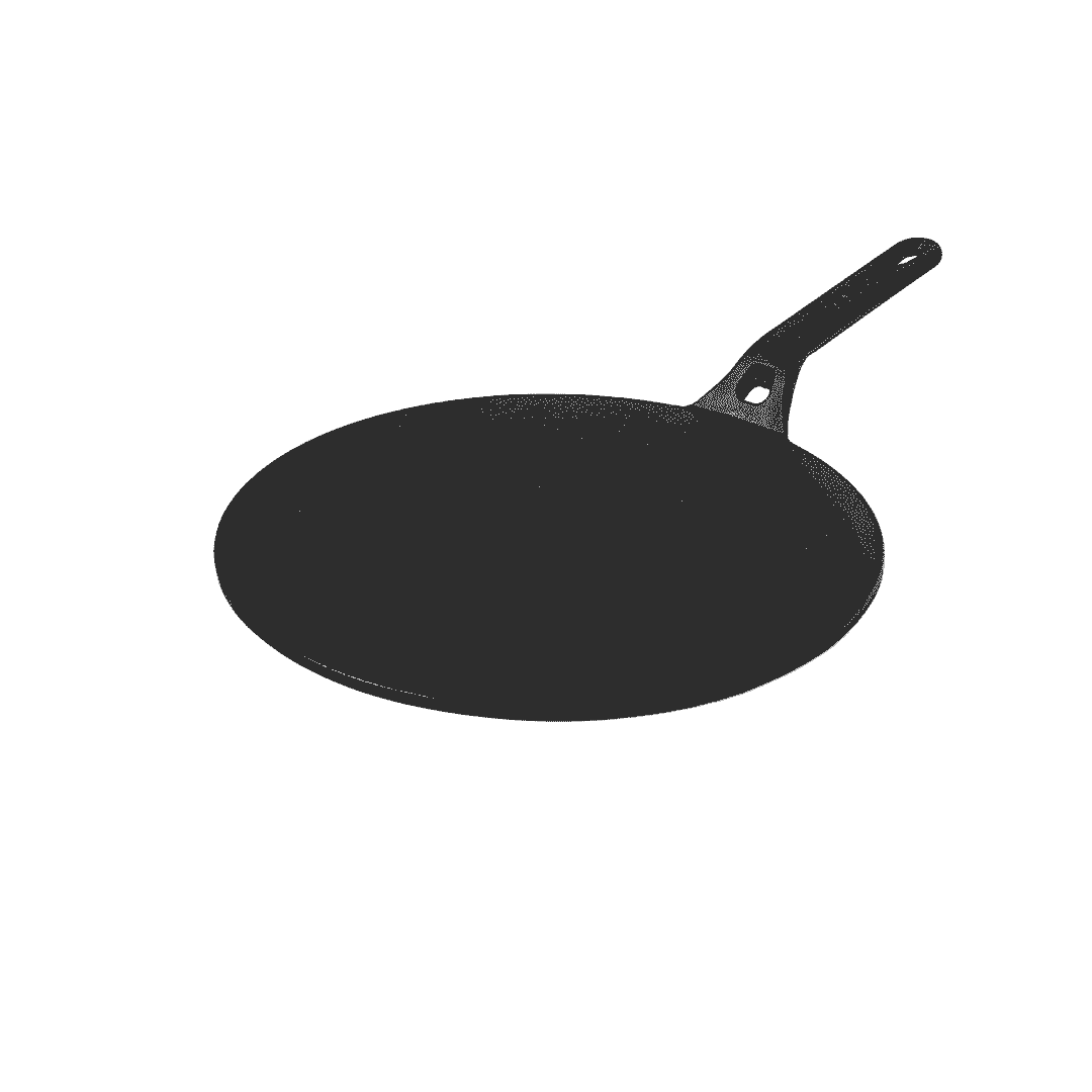 Nix Dosa Tawa, a 30cm flat black cast iron griddle with a long handle.