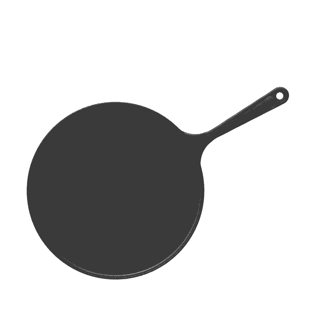 Roca Europa 25cm Cast Iron Dosa Tawa with a long handle, pre-seasoned black finish.