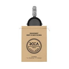Roca Europa Cast Iron Skillet - 19CM - 100% Natural & Non-Stick | Pre-Seasoned Oil | Cotton Sleeves for Handles & Storage Bag | Made in India ROCA COOKWARE | India's first brand to use BIS Certified | Cast Iron Material | Biggest Cast Iron Cookware Manufacturer | Biggest Cast Iron Brand in India | ISO Certified | Best Cast Iron Cookware Production | ROCA Brand of Cast Iron Products