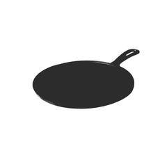 Roca Nix 28cm cast iron dosa tawa with a single handle and flat cooking surface.