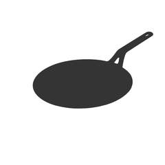 Black 26cm Nix Roti Tawa cast iron flat griddle with a long handle.