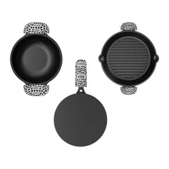 Roca Coastal Curry Crew [Seafood Lover's Paradise] | Triton Kadai - 22CM & Nix Dosa Tawa - 30CM & Triton Grill Pan - 25CM | Handle Sleeves & Storage Bag | Made in India ROCA COOKWARE | India's first brand to use BIS Certified | Cast Iron Material | Biggest Cast Iron Cookware Manufacturer | Biggest Cast Iron Brand in India | ISO Certified | Best Cast Iron Cookware Production | ROCA Brand of Cast Iron Products
