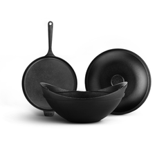 Coastal Curry Masters (Goa to Kerala, Curry Perfectionist) | Europa Dosa Tawa - 28 cm, Europa Kadai - 24 cm, Classic Lid - 24 cm | Free Handle Sleeves & Storage Bag