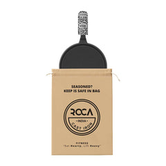 Roca Nix Cast Iron Dosa Tawa - 24CM - 100% Natural & Non-Stick | Pre-Seasoned Oil | Cotton Sleeves for Handles & Storage Bag | Made in India ROCA COOKWARE | India's first brand to use BIS Certified | Cast Iron Material | Biggest Cast Iron Cookware Manufacturer | Biggest Cast Iron Brand in India | ISO Certified | Best Cast Iron Cookware Production | ROCA Brand of Cast Iron Products