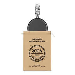 Roca Nix Cast Iron Dosa Tawa - 28CM - 100% Natural & Non-Stick | Pre-Seasoned Oil | Cotton Sleeves for Handles & Storage Bag | Made in India ROCA COOKWARE | India's first brand to use BIS Certified | Cast Iron Material | Biggest Cast Iron Cookware Manufacturer | Biggest Cast Iron Brand in India | ISO Certified | Best Cast Iron Cookware Production | ROCA Brand of Cast Iron Products