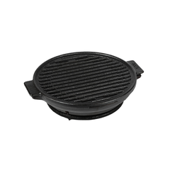 Europa Cast Iron Stove Grill - 100% Natural & Non-Stick Barbeque/Tandoori, Pre-Seasoned | Free Cotton Sleeves for Handles + Storage Bag - 24 cm