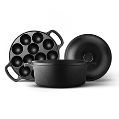 Festive Feast Fusion (Indian Festivities, Global Flavors!) | Europa Dutch Oven - 24 cm, Triton Paniyaram - 12-pit, Classic Lid - 24 cm | Free Handle Sleeves & Storage Bag