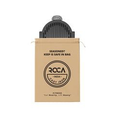 Roca Europa Cast Iron Stove Grill [Round] - 24CM - 100% Natural & Non-Stick | Pre-Seasoned Oil | Cotton Sleeves for Handles & Storage Bag | Made in India ROCA COOKWARE | India's first brand to use BIS Certified | Cast Iron Material | Biggest Cast Iron Cookware Manufacturer | Biggest Cast Iron Brand in India | ISO Certified | Best Cast Iron Cookware Production | ROCA Brand of Cast Iron Products