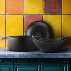 Slow-Cook Saviors (Slow & Steady Wins the Flavor) | Europa Dutch Oven - 24 cm, Europa Kadai - 24 cm, Classic Lid - 24 cm | Free Handle Sleeves & Storage Bag