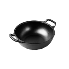 Triton Cast Iron Kadai – 100% Natural & Non-Stick, Heavy Base, Pre-Seasoned | Free Cotton Sleeves for Handles + Storage Bag - 20 cm