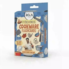 Roca Cookware Flashcards box featuring 30 educational cards curated by Chef Smit Sagar.
