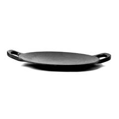 Triton Cast Iron Double Handle Roti Tawa - 100% Natural & Non-Stick, Heavy Base, Pre-Seasoned | Free Cotton Sleeves for Handles + Storage Bag - 25 cm