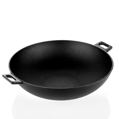 Classic Cast Iron Kadai – 100% Natural & Non-Stick, Heavy Base, Pre-Seasoned | Free Cotton Sleeves for Handles + Storage Bag - 30 cm