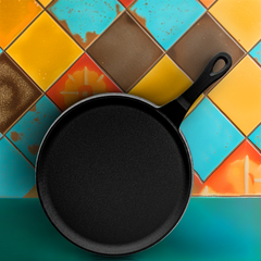 Classic Cast Iron Dosa Tawa - 100% Natural & Non-Stick, Heavy Base, Pre-Seasoned | Free Cotton Sleeves for Handles + Storage Bag - 24 cm