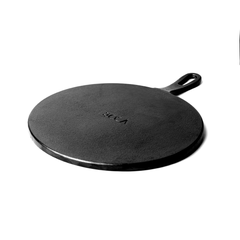 Classic Cast Iron Dosa Tawa Curved Handle - 100% Natural & Non-Stick, Heavy Base, Pre-Seasoned | Free Cotton Sleeves for Handles + Storage Bag - 28 cm