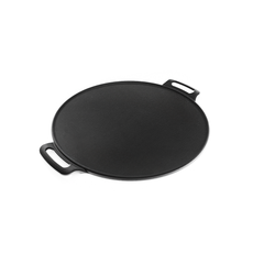 Triton Cast Iron Double Handle Dosa Tawa - 100% Natural & Non-Stick, Heavy Base, Pre-Seasoned | Free Cotton Sleeves for Handles + Storage Bag - 30 cm