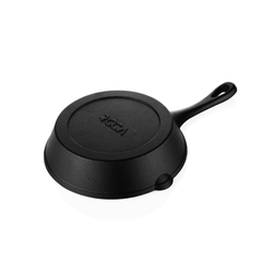 Classic Cast Iron Skillet – 100% Natural & Non-Stick Frying Pan, Heavy Base, Pre-Seasoned | Free Cotton Sleeves for Handles + Storage Bag - 19 cm