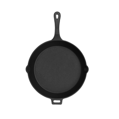 Classic Cast Iron Skillet – 100% Natural & Non-Stick Frying Pan, Heavy Base, Pre-Seasoned | Free Cotton Sleeves for Handles + Storage Bag - 30 cm