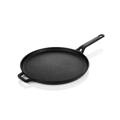 Classic Cast Iron Dosa Tawa Straight Handle - 100% Natural & Non-Stick, Heavy Base, Pre-Seasoned | Free Cotton Sleeves for Handles + Storage Bag - 28 cm