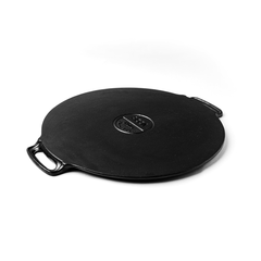 Triton Cast Iron Double Handle Dosa Tawa - 100% Natural & Non-Stick, Heavy Base, Pre-Seasoned | Free Cotton Sleeves for Handles + Storage Bag - 28 cm
