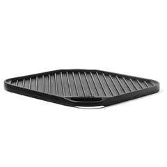 Triton Cast Iron Grill Plate - 100% Natural & Non-Stick Griddle/Barbeque Plate, Pre-Seasoned | Free Cotton Sleeves for Handles + Storage Bag - 25 cm