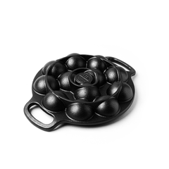 Triton Cast Iron Paniyarakkal - 100% Natural & Non-Stick Appe Pan, Pre-Seasoned | Free Cotton Sleeves for Handles + Storage Bag -12-pit